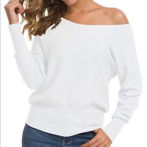 NWT White Off-the-Shoulder Sweater